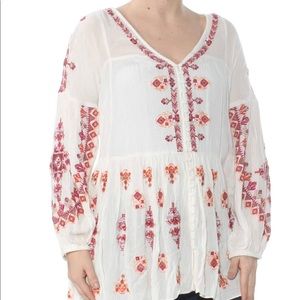 Free People Arianna Embroidered Tunic size L
